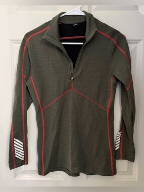 Helly Hansen LIFA Merino Midweight Half-Zip Long Sleeve Base Layer, Green, M